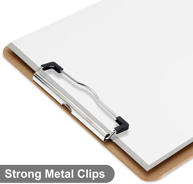Wood Clipboards Set of 8, Letter Size Hardboard Clip Board 8.5x11 | A4 Standard - Image 3