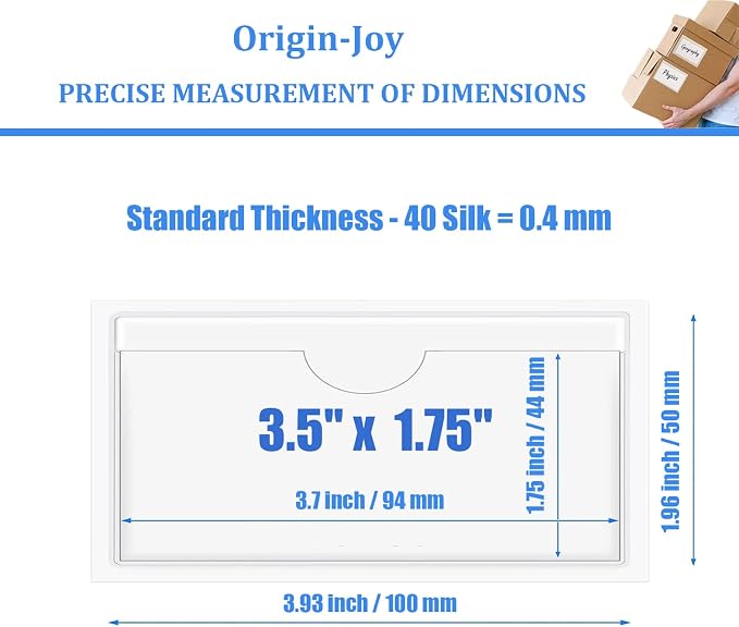 Origin-Joy 50 PCS Self-Adhesive Index Label Pockets - Image 2