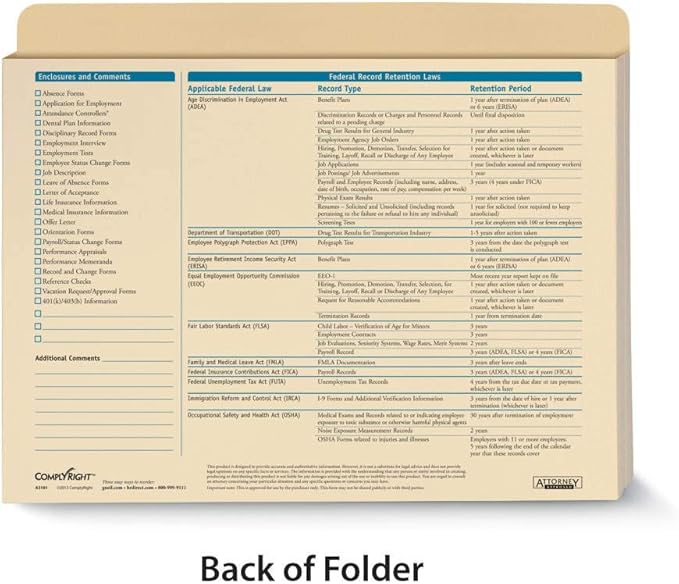 ComplyRight Employee Record Organizer Expandable Folder, Document Filing Folder - Image 2