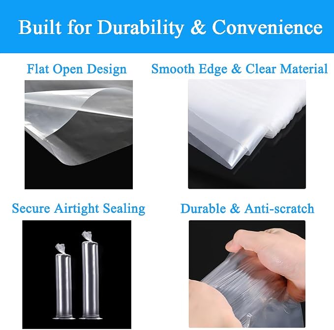 20PCS 8" x 60" Extra Long Clear Plastic Sleeves - Image 3