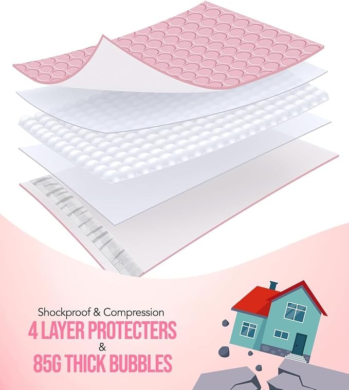 GSSUSA Large Bubble Mailers 10.5x16 Inch 250 Pack Light Pink Padded Envelopes - Image 6