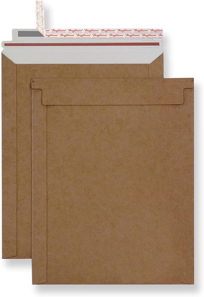 Bonfasvo Rigid Mailers 30 Pack 9.25 x 11.75 inches Brown Self Seal Stay Flat by Bonfasvo