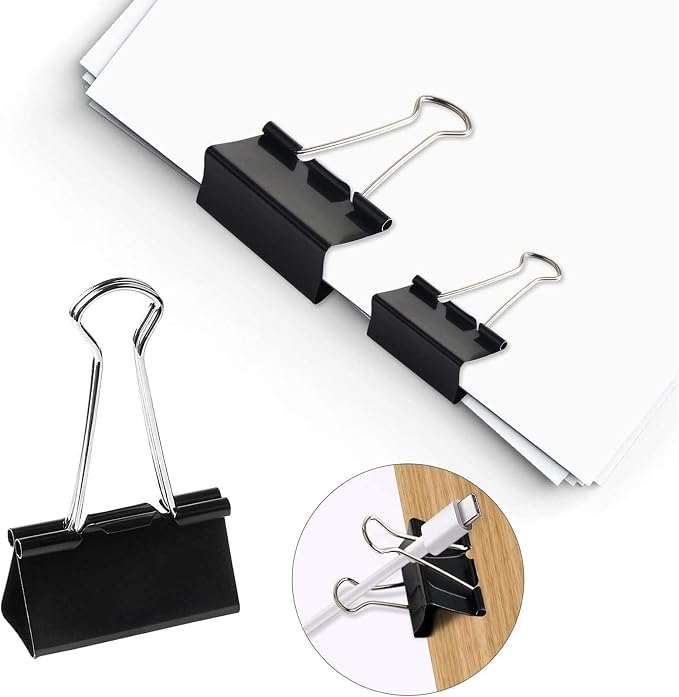 SANNIX 150 PCS Mini Binder Clips, 5/8 inch 15mm Binder Clips Black Paper Clamps - Image 5