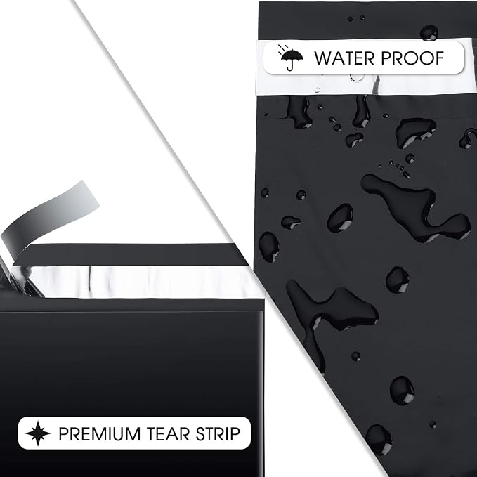 Metronic Black Poly Mailers 14.5x19 Large 100 Pack Self-Seal Shipping Bags - Image 3