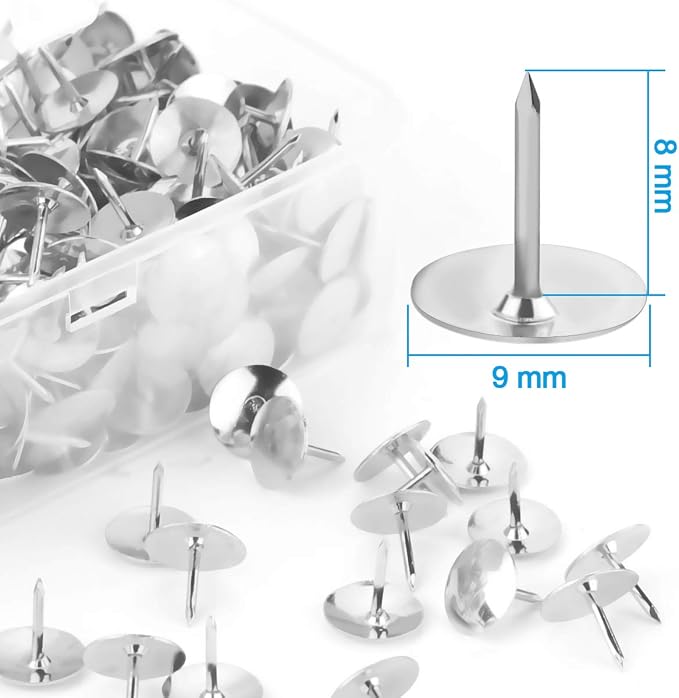 Thumb Tacks 500-count, 3/8-inch Steel Roundness Push Pins Office Tacks - Image 2