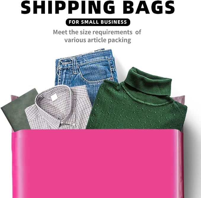 POLYSELLS 200 pcs 12x15.5 Inches Pink Poly Mailers Shipping Envelopes, Strong - Image 3