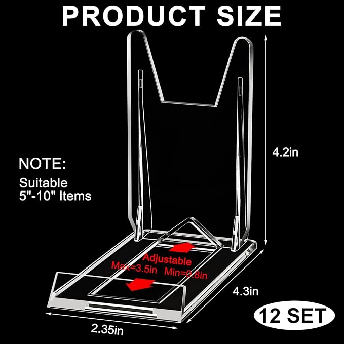 36 Pack Acrylic Book Stand for Display Adjustable Clear Display Holder Easel - Image 2
