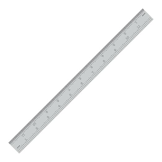 PEC Tools 12"/300mm Rigid Metal Ruler, High-Quality Machinist Ruler, Satin by PECTools