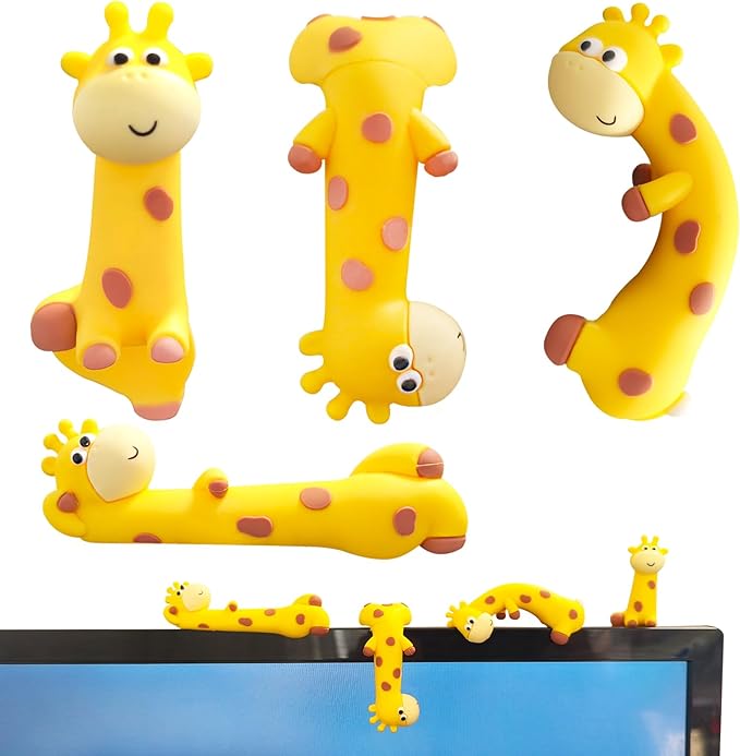 4 PCS Resin Giraffe Figurine Computer Monitor Decor, Cute Mini Goose Statues by Unknown