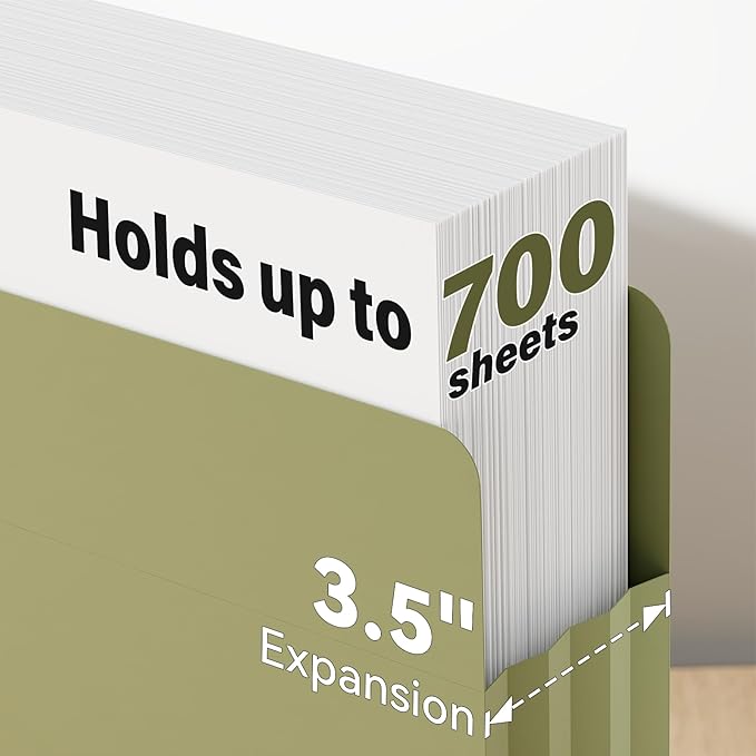 Ansook Leagl Size Expanding File Folders, 6 Pack 5.25" Accordion File Pockets - Image 4