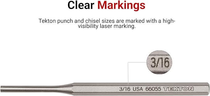 TEKTON 3/16 Inch Solid Punch | 66075 | Made in USA - Image 5
