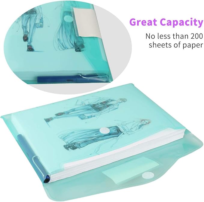 24 Pack Plastic Poly Filing Envelopes, 6 Assorted Color - Image 6