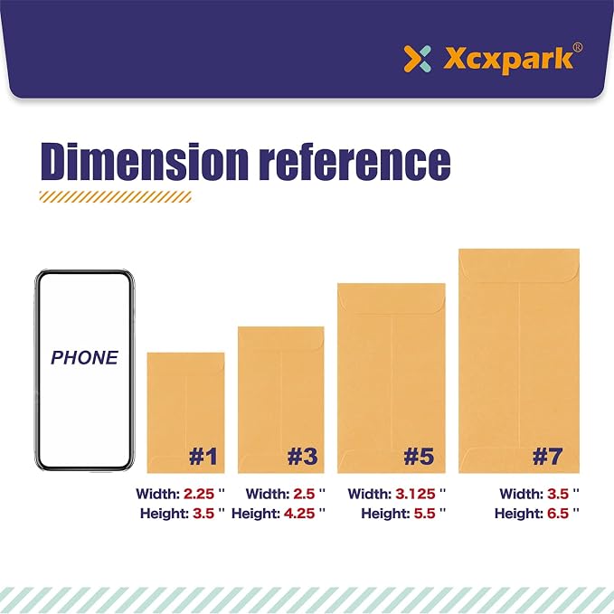 Xxcxpark 500 PCS #3 Coin Envelopes, 2-1/2” x 4-1/4” inches Brown Kraft - Image 4