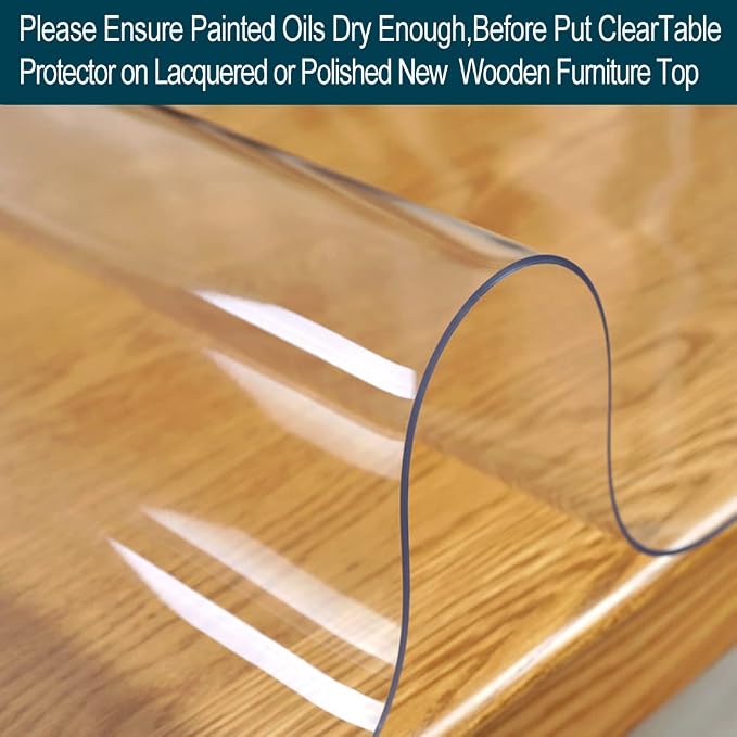 Wadrac Long Clear Table Pad 16x96 Inch Rectangular Transparent Desk Protector - Image 3