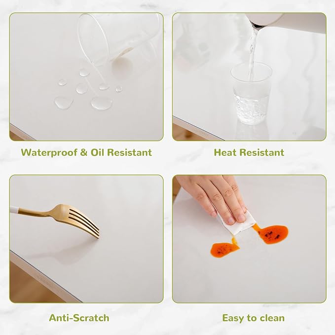 37 x 77 Inch Clear Table Cover Protector, 1.5mm Plastic Table Cover, Waterproof - Image 4