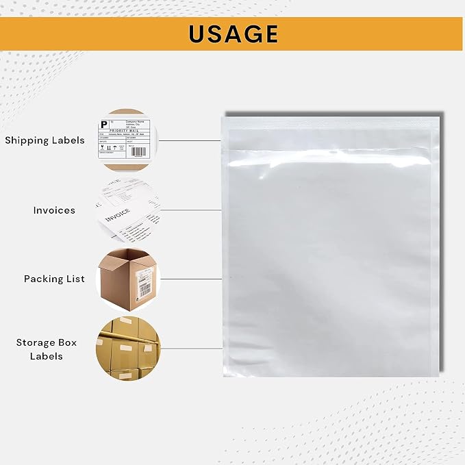 100 Pack 6"x10" Shipping Label Sleeves – Clear Self-Adhesive Packing Slip - Image 7