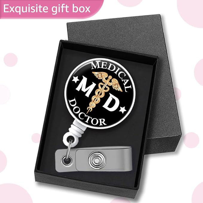 MD Medical Doctor Badge Reel Retractable - Image 4