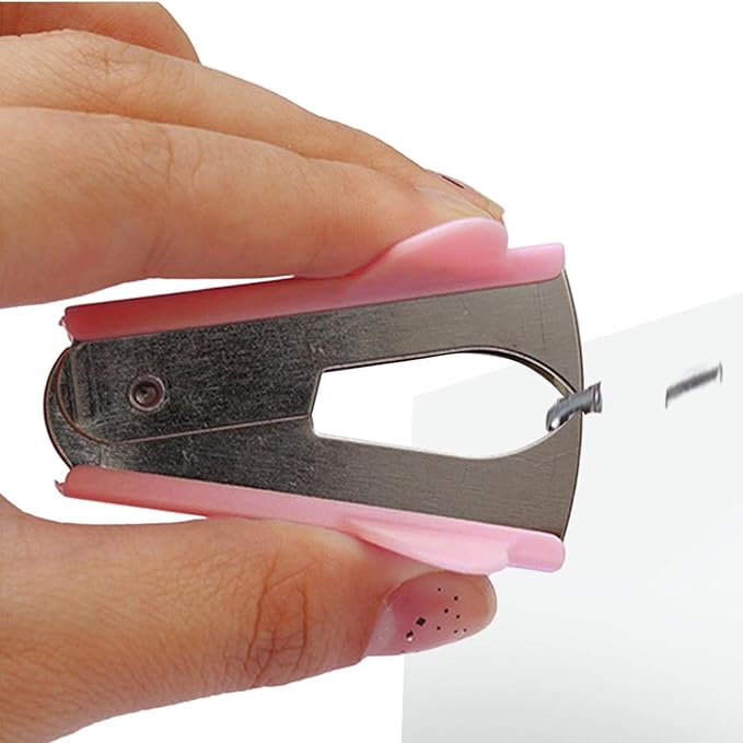 Pink Staple Remover, Staple Puller Tool, Modern Plastic Office School Supplies - Image 6