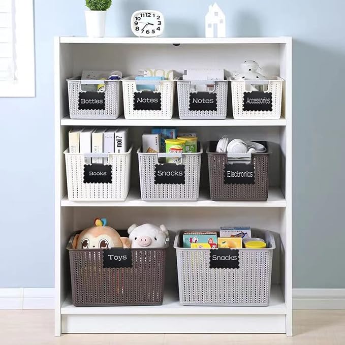 20 Reusable Basket Labels with Clip-On Design, Includes 2 White Chalk Markers - Image 6