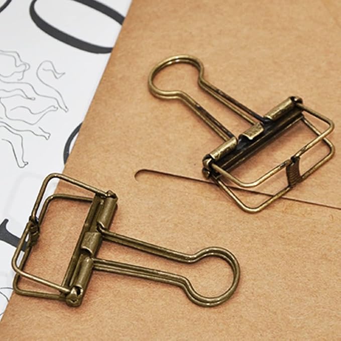 Small Binder Clips, 36 Pack, 3/4 Inch, Standard 19mm, Hollow Out Gold, Capacity - Image 6