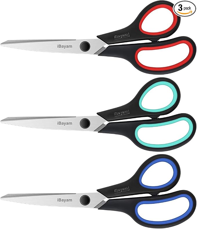 iBayam 3-Pack 8" Heavy Duty Scissors by iBayamDirect