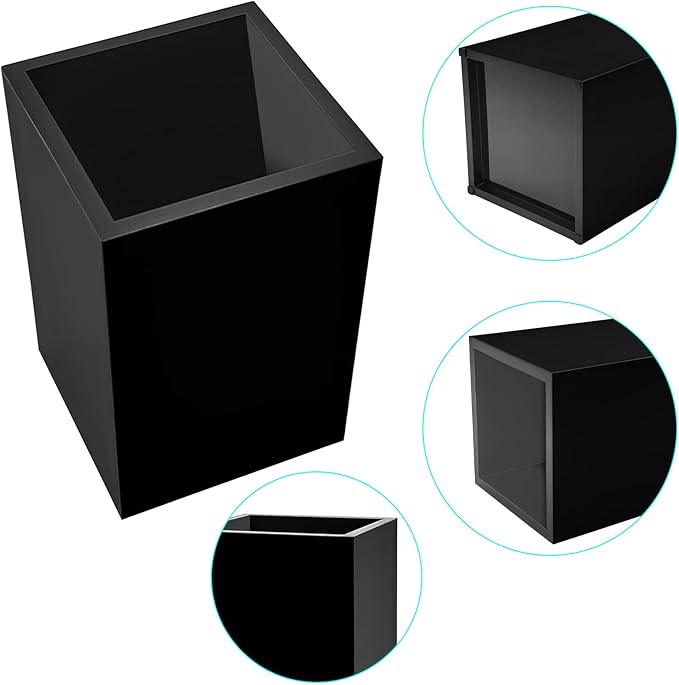 2 Pack Black Acrylic Pencil Pen Holder Cup, Desk Accessories Holder, Makeup - Image 5