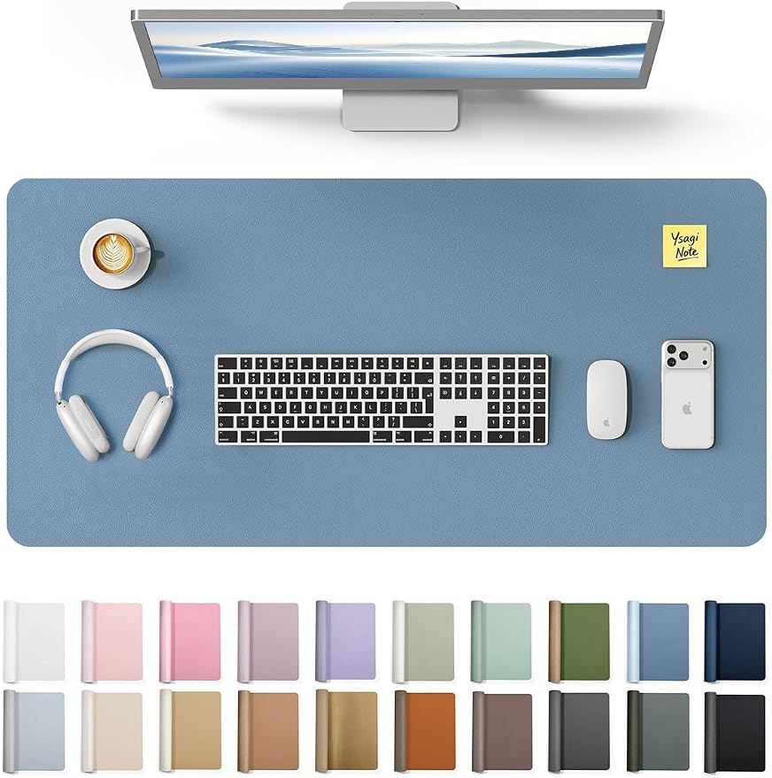 YSAGi Leather Desk Protector, Office Mat, Large Mouse Mat, Non-Slip PU Leather by YSAGi