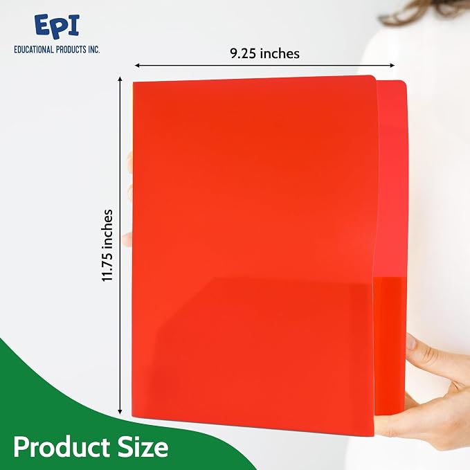 24 Pack Assorted Colors Plastic Folders - Image 2