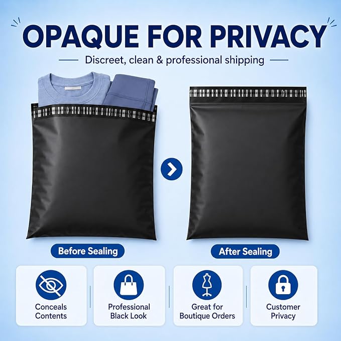Fuxury Poly Mailers 10x13" 200 Pcs, Durble Shipping Bags - Image 3