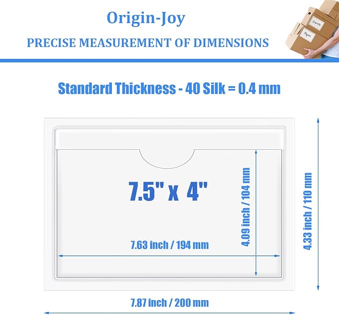 Origin-Joy 50 PCS Self-Adhesive Index Label Pockets - Image 2