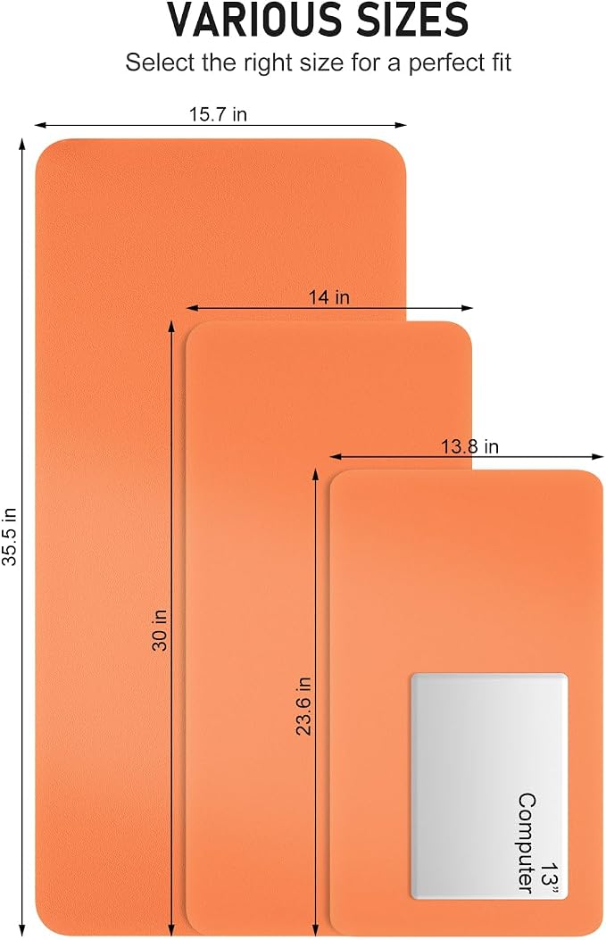 Desk Pad, 23.6" x 13.8" PU Leather Non-Slip Desk Mat Large Mouse Pad - Image 6