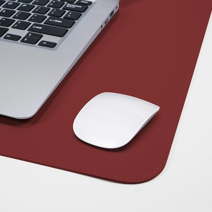 AFIING Cork Desk Mat, 31.5" x 17", Leather Desk pad | Dual-Sided Cork & PU - Image 4