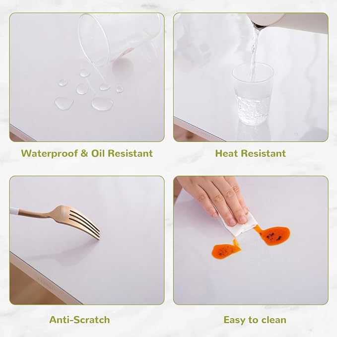 46 x 46 Inch Clear Table Cover Protector, 1.5mm Plastic Table Cover, Waterproof - Image 4