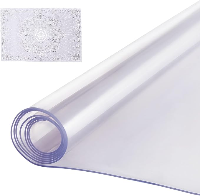 VEVOR Plastic Table Cover, 24 x 48 Inch 2.0 mm Thick Clear PVC Desk Mat by VEVOR