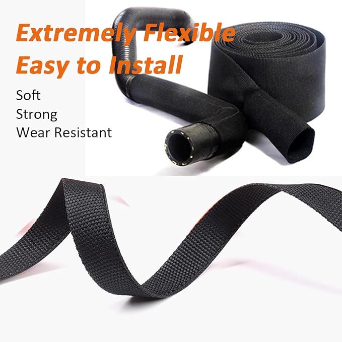 20 FT 1 inch 2:1 Heat Shrinkable Braided Sleeving Heat Shrink Sleeve Abrasion - Image 5