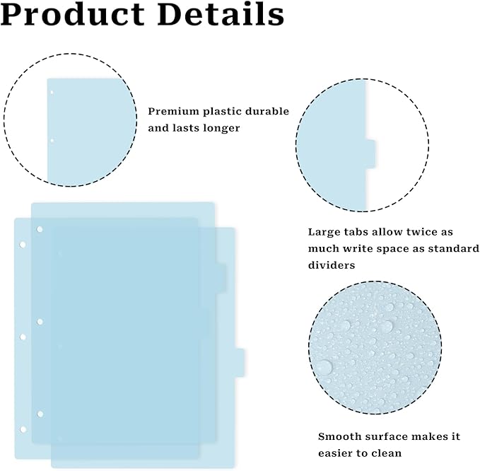 3 Ring Blue Binder Dividers - Image 4