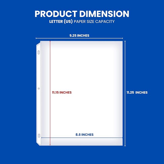 50 Sheet Protectors 8.5 x 11 for 3 Ring Binder, Heavy Duty Clear Page - Image 4