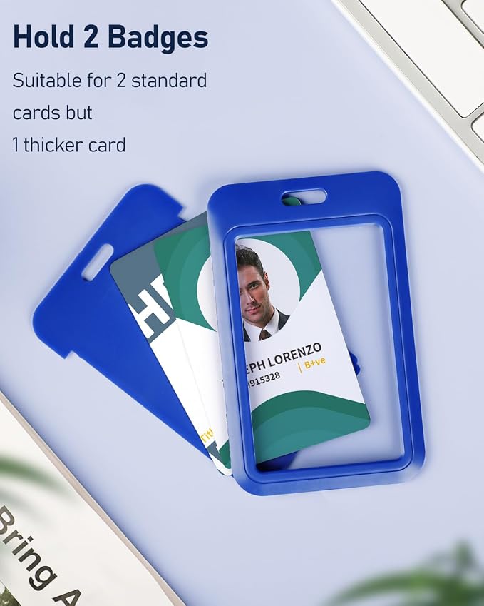 Uniclife 1 Pack Sliding ID Badge Holder Vertical Hard Plastic Case - Image 2
