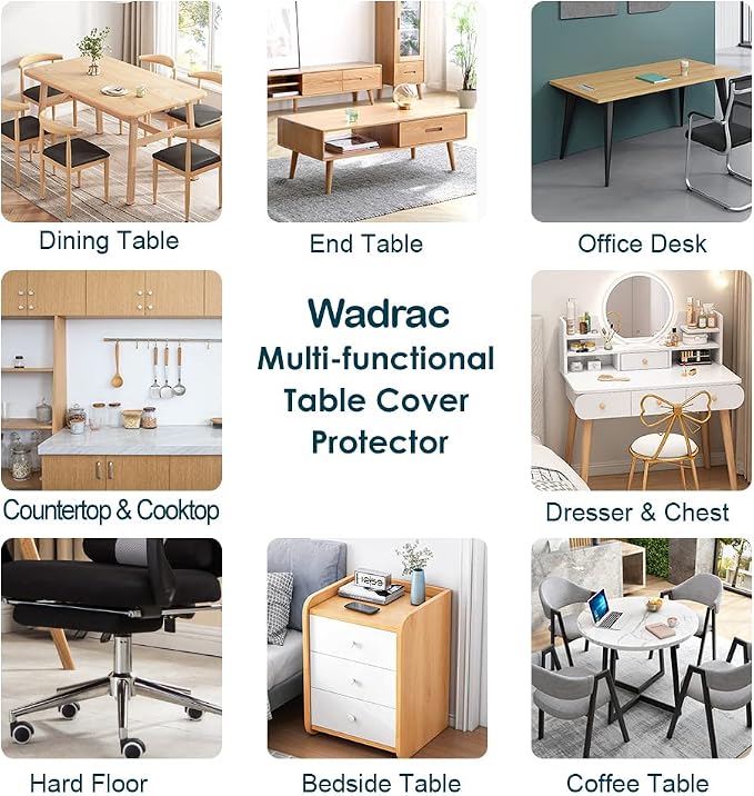 Clear Table Protector Plastic Table Cloths PVC Night Stand Table Cover Mat - Image 3