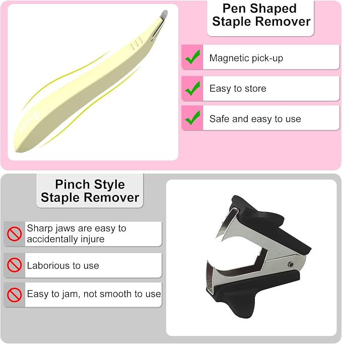 ThinkLearn Magnetic Staple Remover 10 Pack, Pen-Shaped Staple Puller | Quick - Image 9