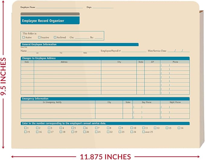 ComplyRight Employee Record Organizer Expandable Folder, Document Filing Folder - Image 4