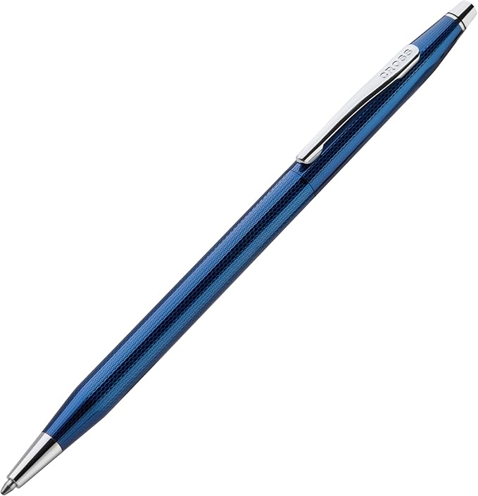 Cross Classic Century Translucent Cobalt Blue Engraved Diamond Pattern by Cross