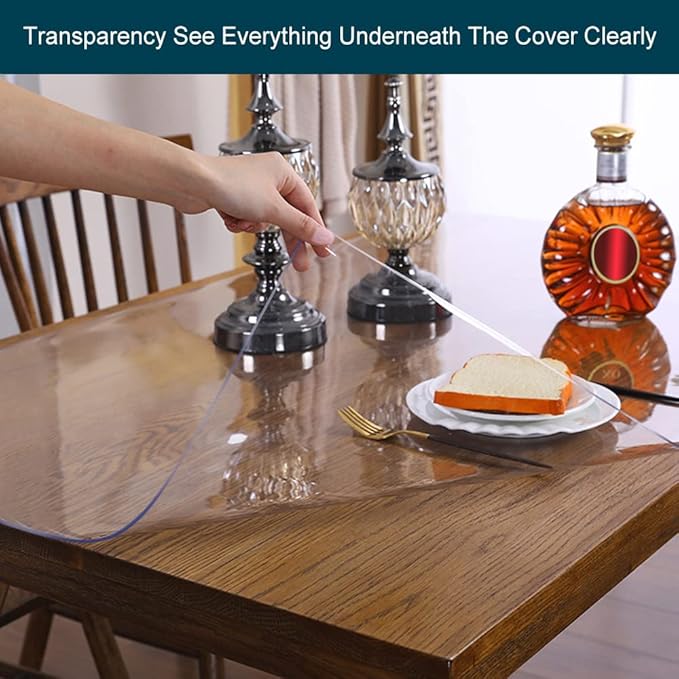 Clear Table Protector Plastic Table Cloths PVC Conference Table Mat Meeting - Image 4