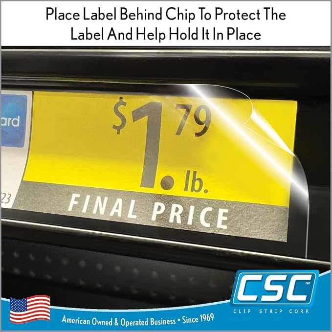 Clip Strip Corp. Price/Data Channel Label Holder Chips, 2.5" L x 1.25" H - Image 3