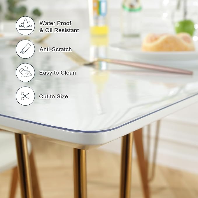 LovePads Clear Desk Mat 16 x 24 Inch, 1.5mm Thick Clear Table Protector - Image 3