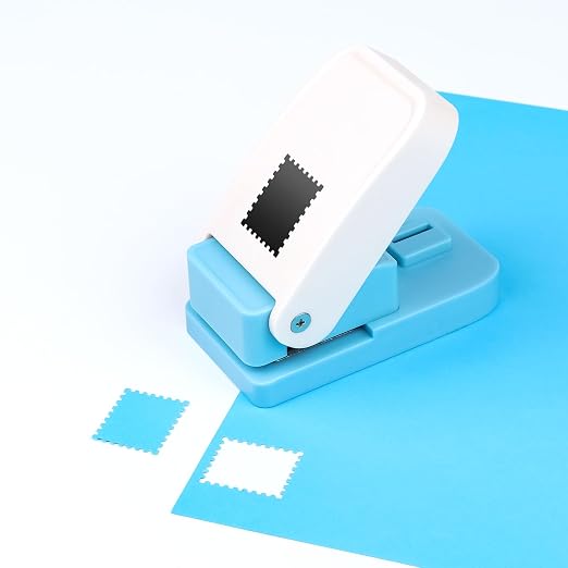 BAOFALI 2Pcs/Set 1X0.8inch Rectangular Postage Stamp Punch, Scalloped Rectangle - Image 7