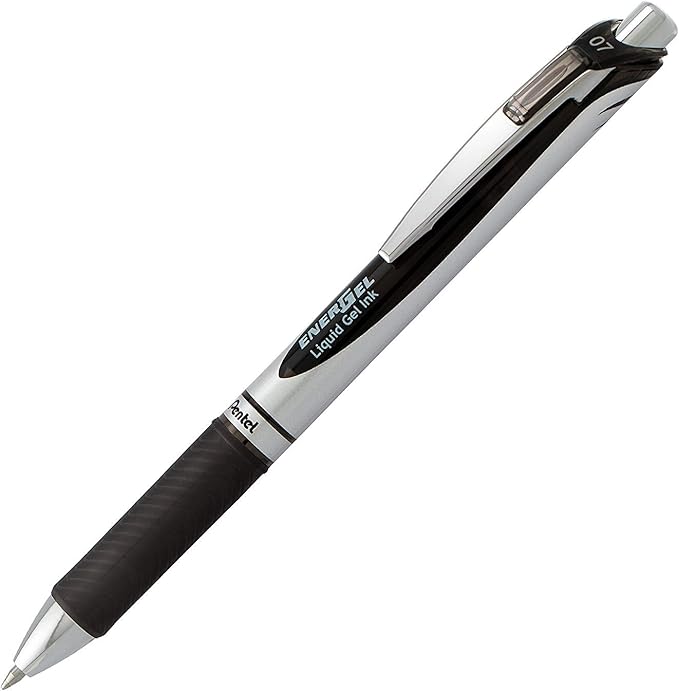 Pentel Energel 0.7 mm Rtx Retractable, 6 Black & 6 Blue Ink Pens Metal Tip - Image 2
