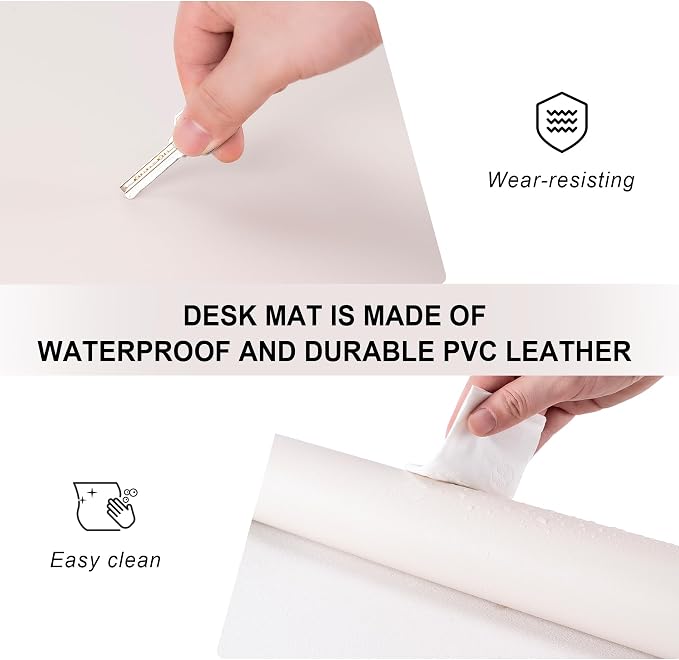 CADONO Leather Desk Pad Protector, Non-Slip PU Leather Large Mouse Pad - Image 2