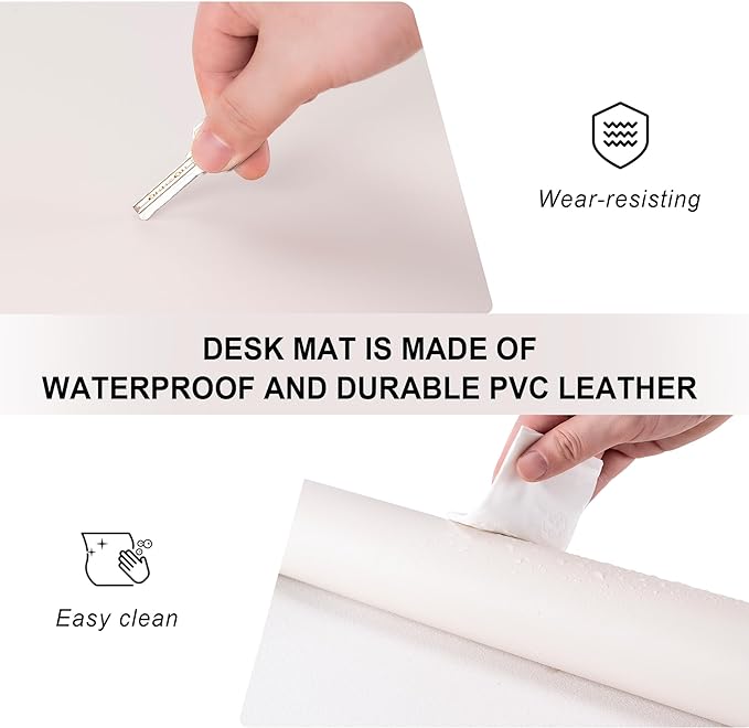 Leather Desk Pad Protector, Non-Slip Desk Pad, on-Slip PU Leather Large Mouse - Image 4