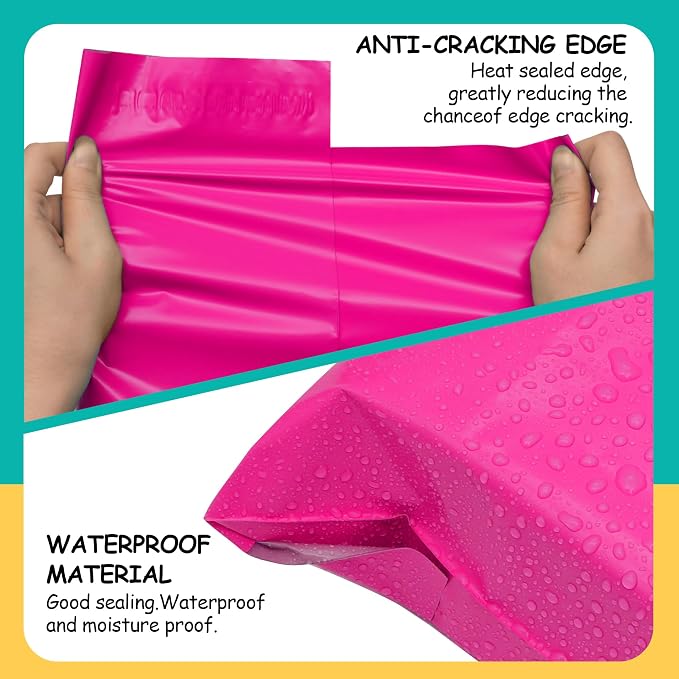 Poly Mailers 10x13 inch 25 Pcs, Rose Red Plastic Mailing Envelopes - Image 4
